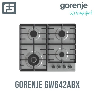 Ներկառուցվող գազօջախ GORENJE GW642ABX չժանգոտվող պողպատ, չուգուն, (Գազ/էլ) 4-0, 60x50 սմ