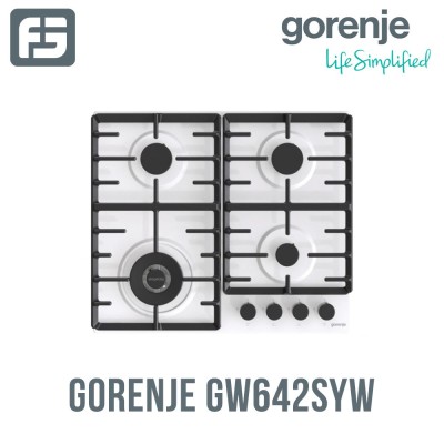 Ներկառուցվող գազօջախ GORENJE GW642SYW Էմալ, չուգուն, (Գազ/էլ) 4-0, 60x50 սմ