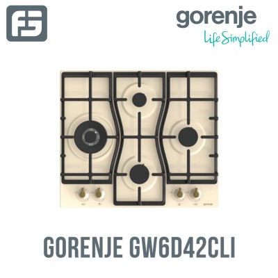 Ներկառուցվող գազօջախ GORENJE GW6D42CLI էմալ, չուգուն, (Գազ/էլ) 4-0, 60x50 սմ