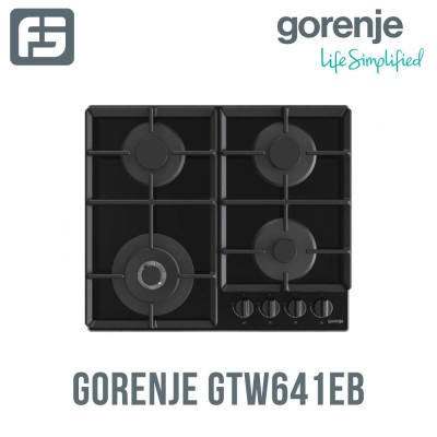 Ներկառուցվող գազօջախ GORENJE GTW641EB ապակի, չուգուն, (Գազ/էլ) 4-0, 60x50 սմ